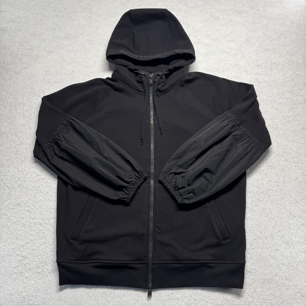 Athleta Full Zip Jacket Black Hooded Lightweight Active Running Gym Men's Large